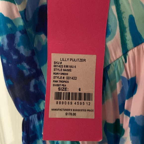 NWT Lilly pulitzer rory dress sweet pea, pink tropics - Picture 12 of 16